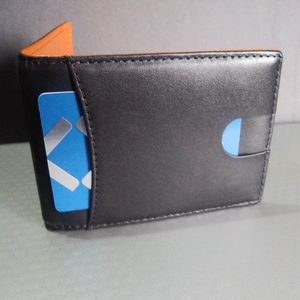 Minimalist men's wallet. RFID protection with money clip.